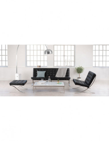 Ottoman BARNA (T), acero inoxidable, similpiel...