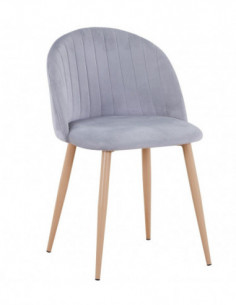 Silla VELVET NEW, patas metálicas, terciopelo gris 19