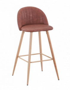 Taburete VELVET NEW, patas metálicas, similpiel vintage...