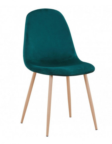 Silla EPOQUE NEW, patas metálicas, terciopelo verde 56