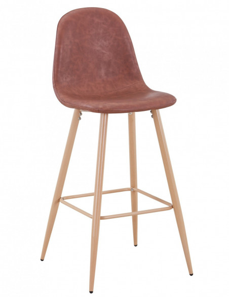 Taburete EPOQUE NEW, patas metálicas, similpiel vintage cuero 3-2