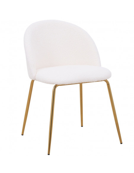 Silla TEDDY, patas doradas, tapizado lana