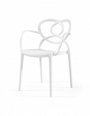 Sillón LOVE, apilable,  polipropileno blanco