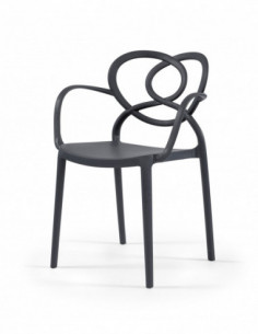 Sillón LOVE, apilable,  polipropileno antracita