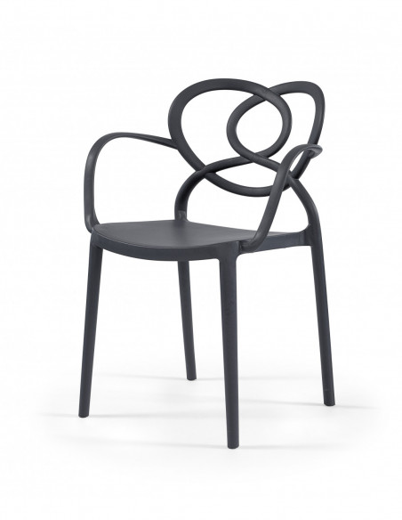 Sillón LOVE, apilable,  polipropileno antracita