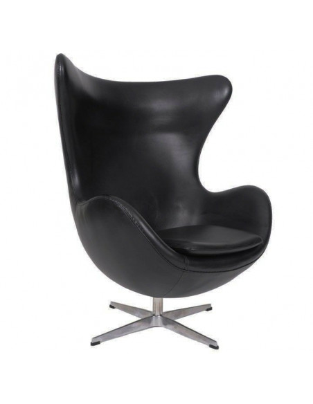 Sillón EG, tapizado similpiel negra