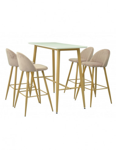 Mesa GOBBI, alta, metal, blanca, 120 x 60 cms