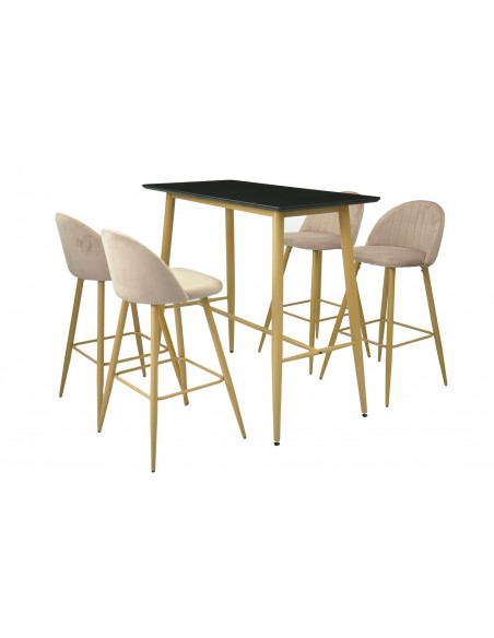 Mesa GOBBI, alta, metal, negra, 120 x 60 cms