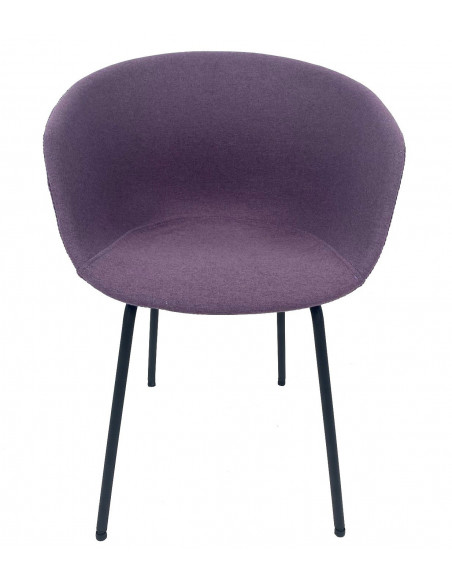 Sillón KIEL, metal, tapizado tejido rosa