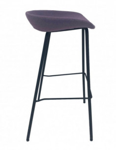 Taburete KIEL, metal, tapizado tejido rosa 2