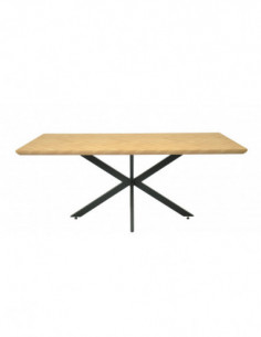 Mesa SORRENTO 180, metal, negro, tapa decor,180 x 90 cms