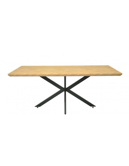 Mesa SORRENTO 180, metal, negro, tapa decor,180 x 90 cms