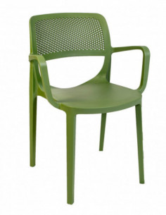 Sillón VERDI, apilable, polipropileno verde