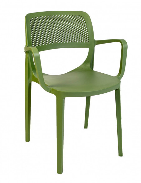 Sillón VERDI, apilable, polipropileno verde