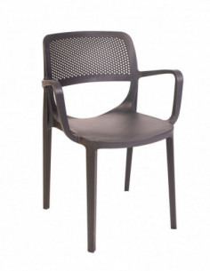 Sillón VERDI, apilable, polipropileno antracita