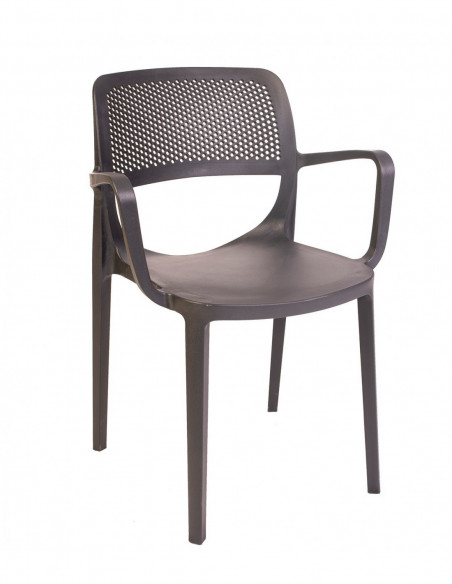 Sillón VERDI, apilable, polipropileno antracita