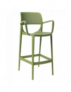 Taburete VERDI, polipropileno verde