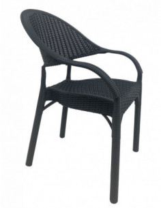 Sillón RICK, apilable, polipropileno antracita