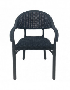 Sillón RICK, apilable, polipropileno antracita 2