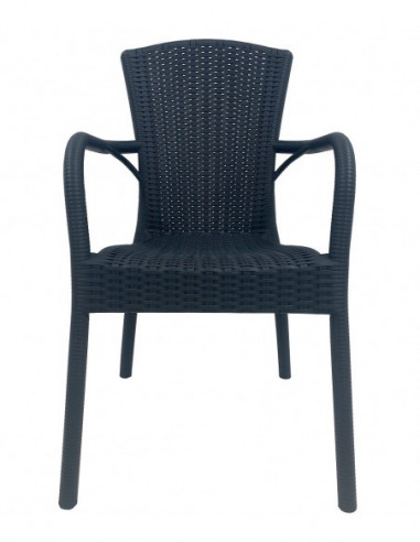 Sillón NESTOR, apilable, polipropileno antracita