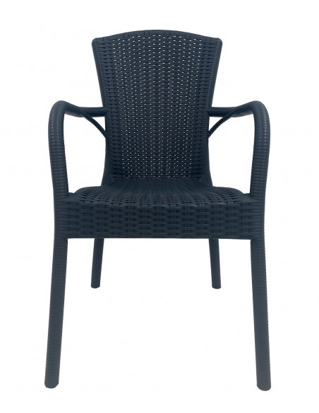 Sillón NESTOR, apilable, polipropileno antracita