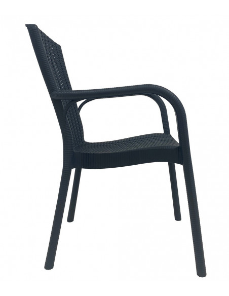 Sillón NESTOR, apilable, polipropileno antracita