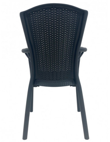 Sillón NESTOR, apilable, polipropileno antracita