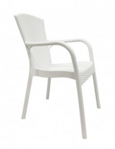 Sillón NESTOR, apilable, polipropileno blanco