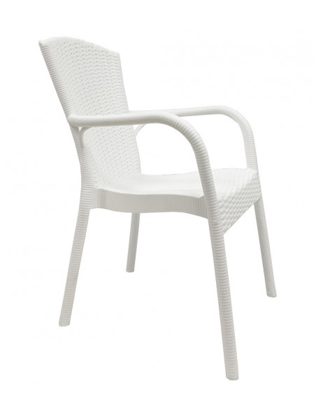 Sillón NESTOR, apilable, polipropileno blanco