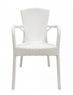 Sillón NESTOR, apilable, polipropileno blanco 2