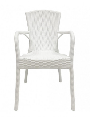 Sillón NESTOR, apilable, polipropileno blanco