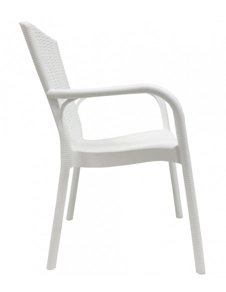 Sillón NESTOR, apilable, polipropileno blanco