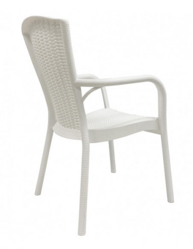 Sillón NESTOR, apilable, polipropileno blanco