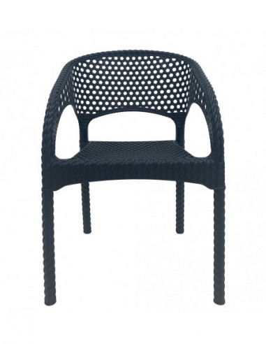 Sillón CALVIN, apilable, polipropileno antracita