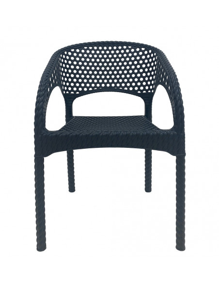 Sillón CALVIN, apilable, polipropileno antracita