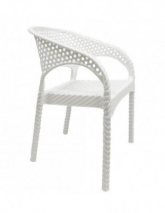Sillón CALVIN, apilable, polipropileno blanco