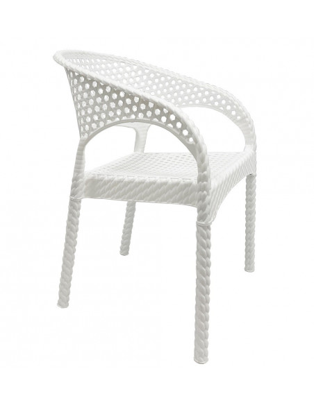 Sillón CALVIN, apilable, polipropileno blanco