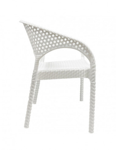 Sillón CALVIN, apilable, polipropileno blanco