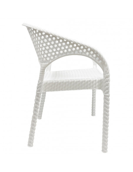 Sillón CALVIN, apilable, polipropileno blanco