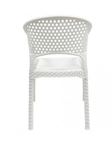 Sillón CALVIN, apilable, polipropileno blanco