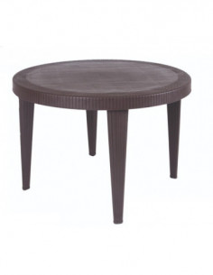 Mesa KATIA, polipropileno marrón chocolate, 110 cms de...
