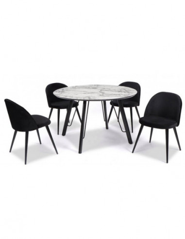 Mesa BIAGIO, metal, tapa DM imitación mármol,...