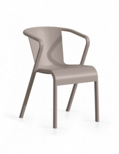 Sillón LUGO, apilable,  polipropileno tórtora