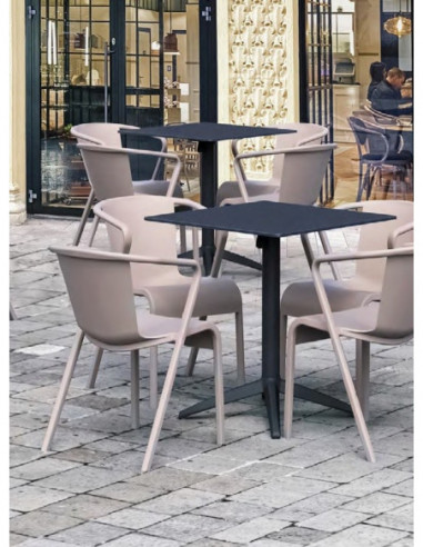 Sillón LUGO, apilable,  polipropileno tórtora