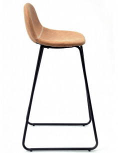 Taburete MOSS NEW, metal, similpiel marrón claro 2