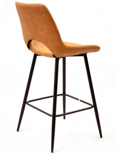 Taburete ANTIBES NEW, metal, similpiel marrón...