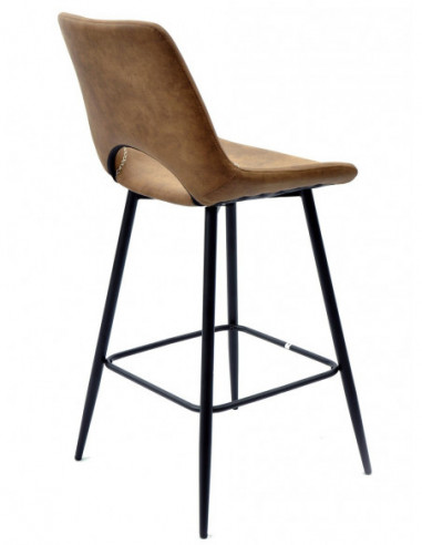 Taburete ANTIBES NEW, metal, similpiel marrón...