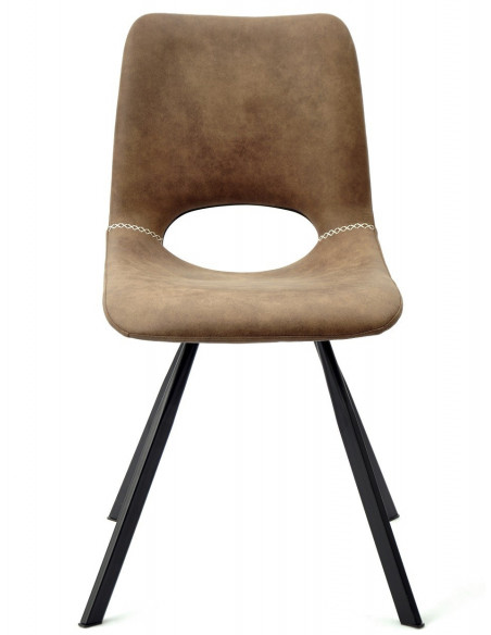 Silla ANTIBES NEW, metal, similpiel marrón oscuro