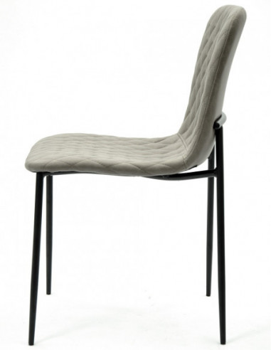 Silla PITT, metal, tapizado tejido técnico 8 marrón