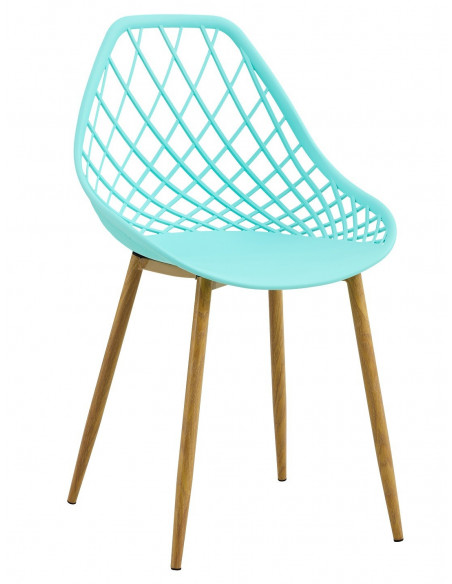 Silla STRAUSS, metal, polipropileno verde pastel